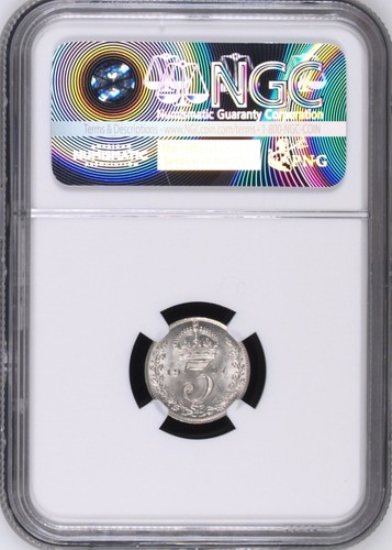 1907 Great Britain Silver Three Pence Mint State NGC MS 64 - Picture 2 of 2