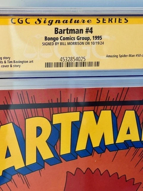 Bartman #4 CGC 9.8 SS • Signed by Bill Morrison • Bongo Comics 1995 - Image 3 of 4