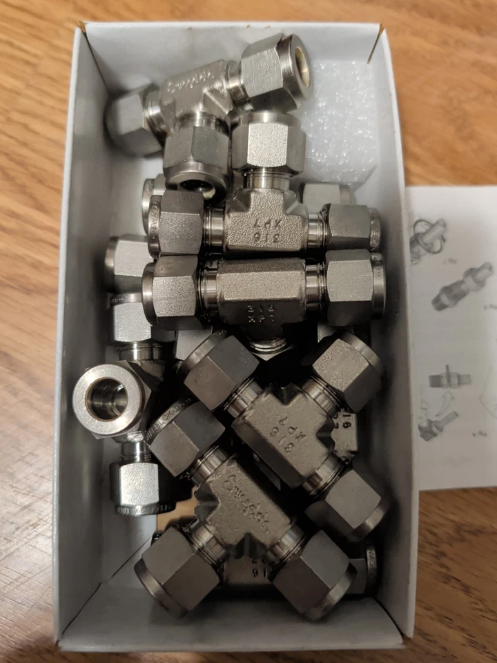 10- Swagelok Stainless Steel Tee Union Fitting, 3/8" OD, SS-600-3 - Image 2 of 2