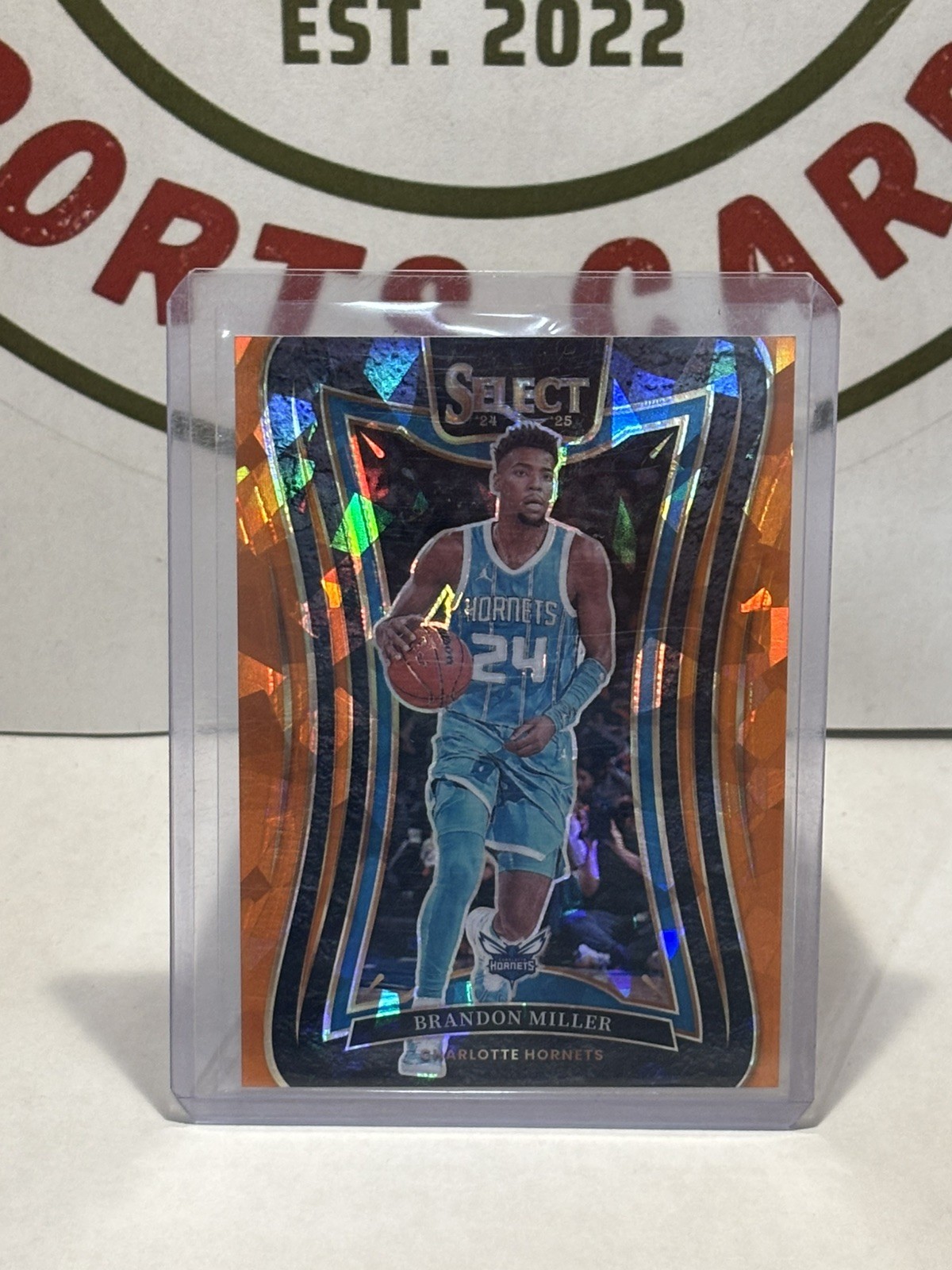 2024-25 Panini Select Brandon Miller #345 Orange Cracked Ice Prizm /275 Hornets