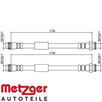 2X Bremsschlauch Metzger 4111843 2 BremsschläUche Rechts Links Hinten