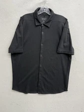 BYLT Shirt Bayside SS Oxford Mens XL Black Short Sleeve Button Up Premium Basics
