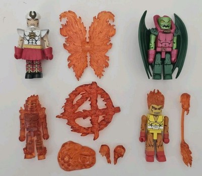 Loose lot of 4 Marvel Minimates FF4 Firelord Gabriel Annihilus Torch minifigures