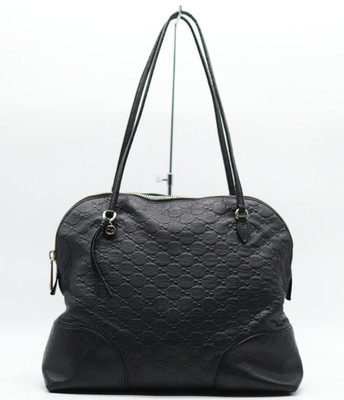 GUCCI Hand Bag Guccissima Leather Black Authentic