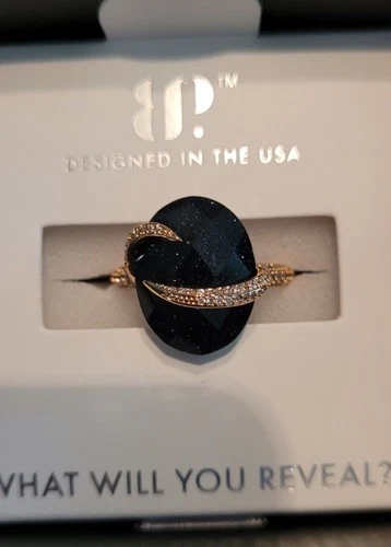 Bomb Party Obsidia Shadowcoil Ring LB Created Onyx Sandstone Rose Gold Pl Sz 7 video thumbnail
