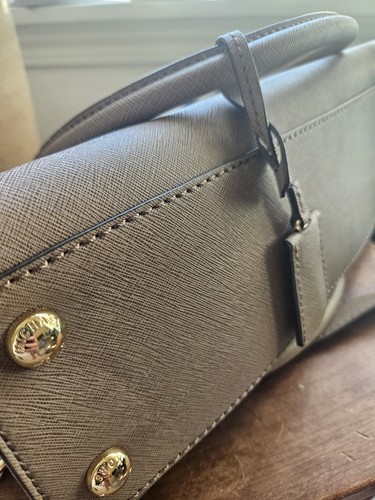 Michael Kors Hamilton East West Saffiano Leather Satchel/Shoulder Bag-Dark Dune. - Picture 12 of 12