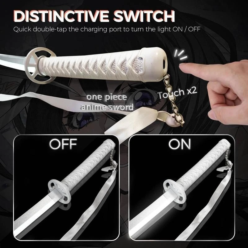 Espadas Katana Blanqueadoras Iluminadas 41 Pulgadas Coleccionables Regalo USB Recargable Foto 3 de 4