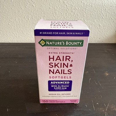Nature's Bounty Extra Strength Hair Skin & Nails Biotin 150 Softgels 2/2026