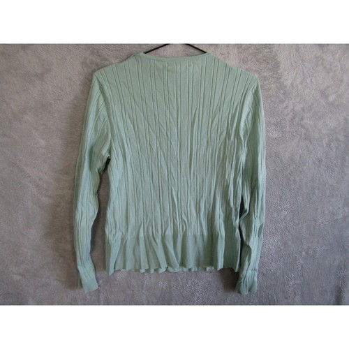 Worthington Light Blue Ribbed Button Front Cardigan Sweater Medium Silk Blend - Bild 6 von 7