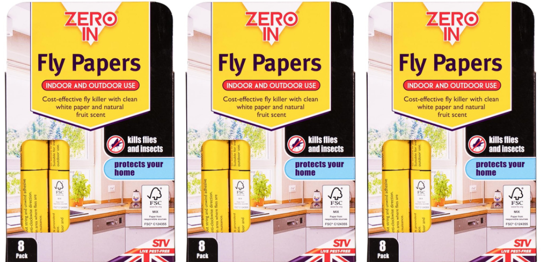 Zero In Fly Papers FSC – 8-Pack – Sticky Natural Trap for Flies and Fruit Flies - Image 8
