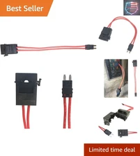 Compact 20 Amp Automotive Fuse Holder with Red 16 Gauge Wire - 11.5 Inch Length