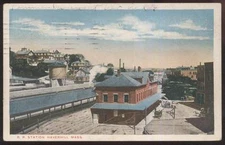 1910s POSTCARD HAVERHILL MA RAILROAD TRAIN DEPOT STATION
