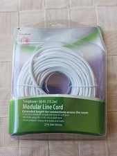 NEW RadioShack 50-ft Telephone Line Cord Modular 4-Pin RJ -11 / RJ -14 04 -26