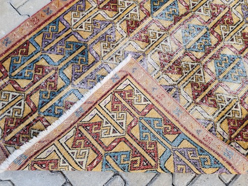 3x6 Small Vintage Oushak Carpets Hand Knotted Wool Rug Pastel Turkish Rustic Rug - Picture 11 of 11