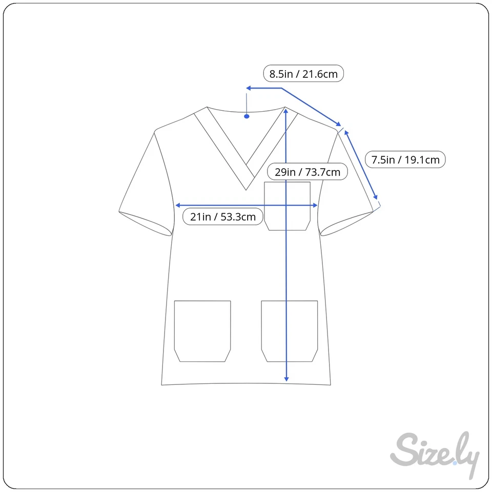 Handmade Small Scrub Top Green Christmas Trees Red Trim Mock Wrap 2 Pockets 42" - Image 3 of 4