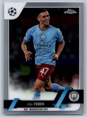 2022-23 Topps Chrome UEFA Club Competitions Phil Foden Manchester