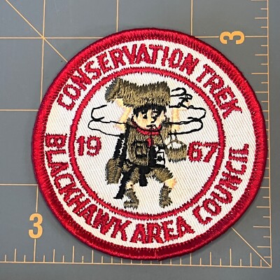 Vintage Scout  Camp Patch Conservation trek BlackHawk Area  Council 1967  K
