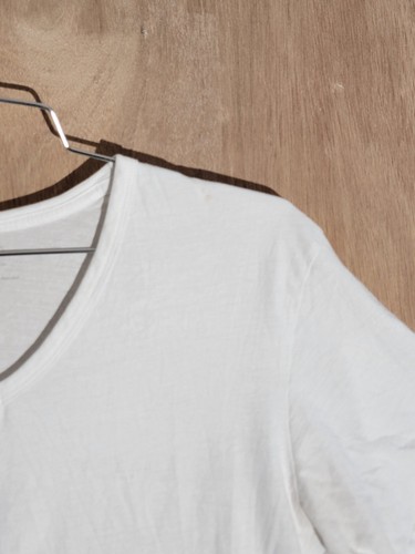 Calvin Klein Camisa Hombre Talla L Manga Corta Cuello en V Blanco - Imagen 7 de 10