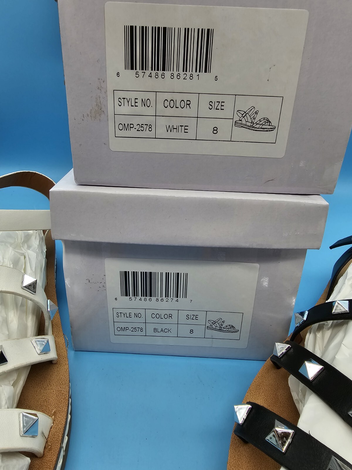 LOTTO Lot 2 Olivia Miller Studded Flat Sandal Ankle Strap Closure Sz 8 US Women