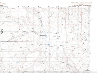 Birch Creek Meadow Quadrangle Oregon 1988 USGS Topo Map 7.5 Minute Topographic