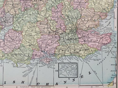 Vintage 1902 ENGLAND & WALES Map 11"x14" ~ Old Antique Original LEEDS LINCOLN - Picture 10 of 12