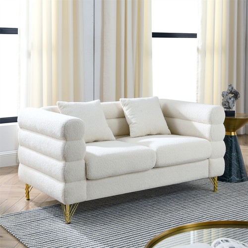 60'' Loveseat Sofa Couch 2-Seater Upholstered Sofa Couch Living Room Sofa - Picture 25 of 72