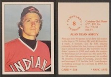 ALAN ASHBY - 1975 SSPC # 514 - CLEVELAND INDIANS C/3B - 45+ YEAR OLD COLLECTIBLE