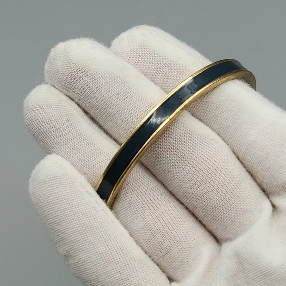 Brazalete Pilgrim Danish Designs azul azulado esmalte incrustación firmado champán tono dorado Foto 2 de 4