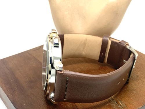 Steve Madden Men's Watch SM-9132TT Quartz Black Dial Brown Leather Band 45mm - Picture 7 of 12