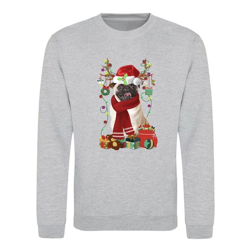 Xmas Sweatshirt Pug Dog Christmas Jumper Sweater Day Stocking Filler - Picture 3 of 6