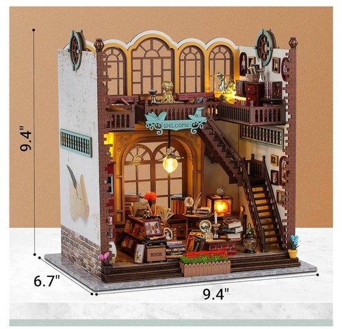 DIY Magic Book House Nook Wood Puzzle House Miniature 3D Dollhouse Kit with LED - Picture 6 of 17