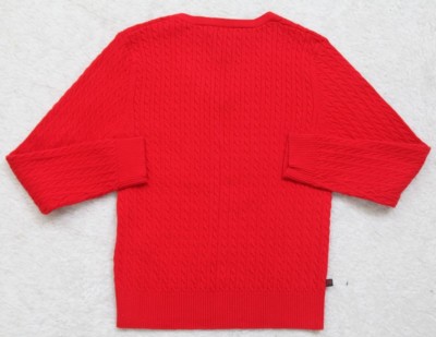 Ralph Lauren Red Girls Sweater Long Sleeve Small V-Neck Cotton