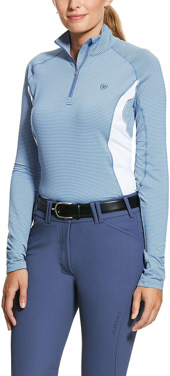 Ariat Women's Tri Factor 1/4 Zip Shirt, Blue Heather | eBay