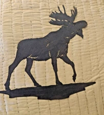 Metal Moose Silhouette Sign Rustic Mountain Lodge Log Cabin Outdoors
