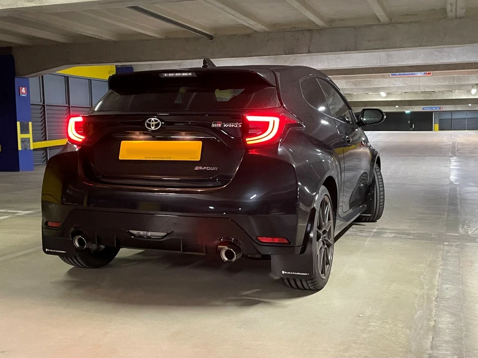 Rally Armor Mud flaps Black Flap White Logo For Toyota Yaris GR 20-24 GR Yaris - Image 2 of 4