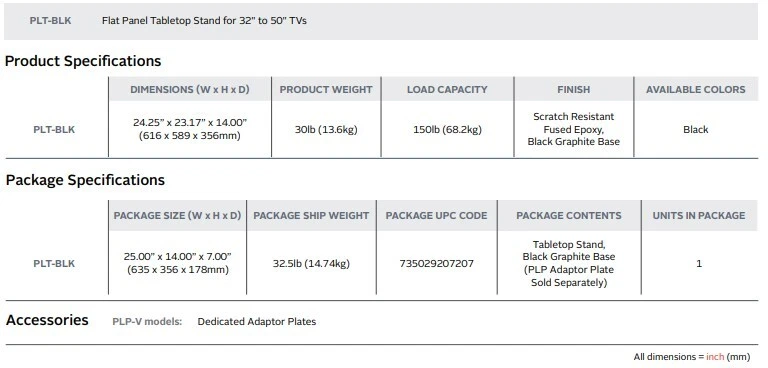 PEERLESS TV STAND FOR 32-50" LCD, LED, PLASMA TV ( TILT & SWIVEL ) - NEW - Image 4 of 4