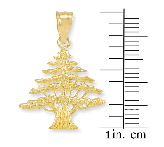 Gold Cedar Tree of Lebanon Charm Pendant Necklace eBay
