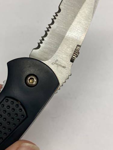 Jaquar Black Folding Knife w/Combo Blade, Thumb Knob, Liner YK-4413BK - Picture 10 of 18