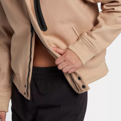 Nike WOMEN'S NikeLab Essentials Destroyer Wool Leather Jacket SIZE