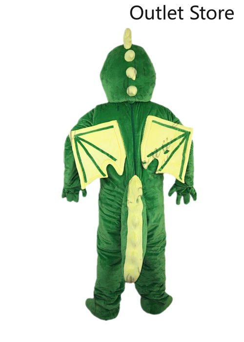 Halloween Cartoon Green Dinosaur Mascot Costume Cosplay FancyDress Carnival Xmas - Image 2 of 4