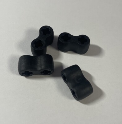 LEGO 4 x Axle Connector Axle Connector Double Rubber Flexible 45590 Black New