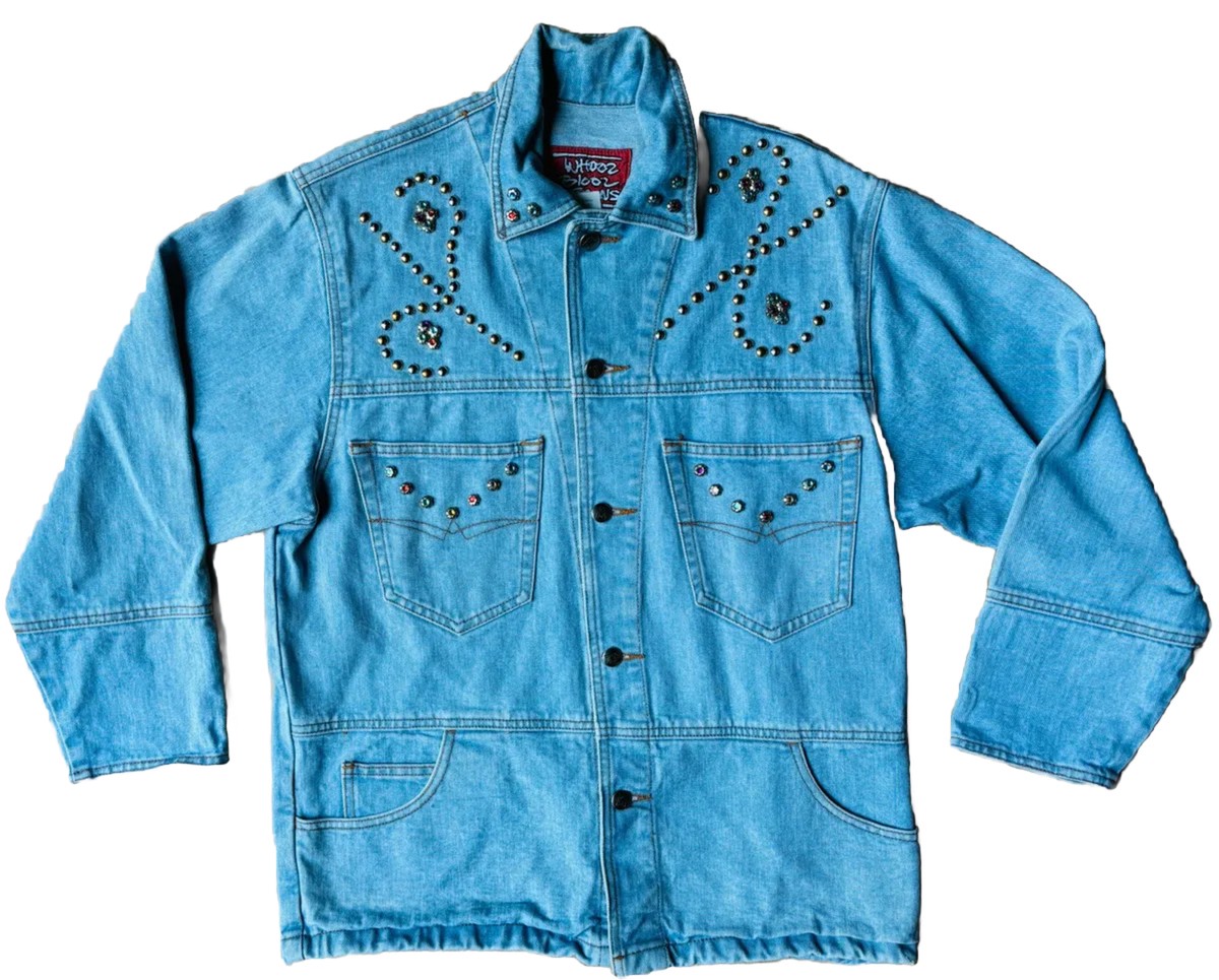 Vintage Whooz Blooz Jeans Denim Bejeweled Bedazzled Studded 90s 