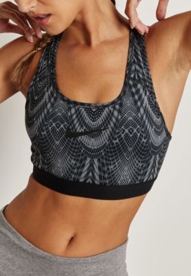 NIKE CLASSIC PADDED SPORT PRINT BH GR. S (904328 010) SCHWARZ/GRAU