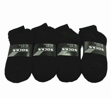3 or 12 Pairs Ankle Quarter Crew Men Socks Cotton Low Cut Size 9-13 Black