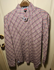 Tommy Hilfiger Mens 80  s 2 Ply Fabric Shirt Size Large Button Down Euc, loud,
