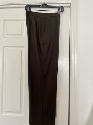 New Ellen Tracy Expresso  Brown Classic Tropical Wool Flat Front Dress Pants 10