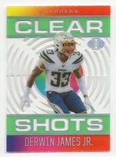 2021 Panini Illusions DERWIN JAMES JR. #CS-6 Clear Shots Emerald Green Chargers