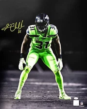 KAM CHANCELLOR AUTOGRAPHED 16X20 PHOTO SEAHAWKS COLOR RUSH SPOTLIGHT MCS 220840
