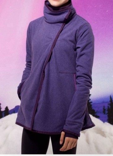 Ivivva Lululemon Big Business Wrap Girls Jacket Deep Violet Fleece Lined Sz 12 Y - Picture 11 of 15