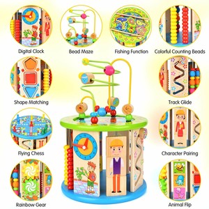 kids wooden activity cube